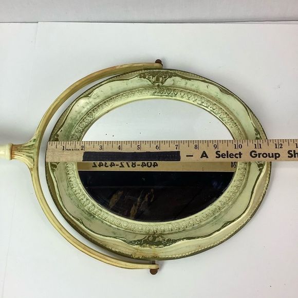 Vintage French Mirror On Stand Makeup Bedroom Decorative Standing, Hard Plastic - Picture 10 of 12